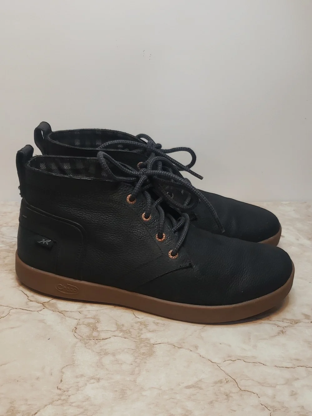 Chaco Men's Black Chukka Boots with Brown Sole Size 9